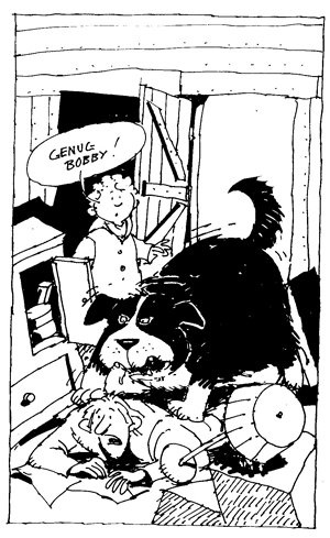"Genug, Bobby!" rief der kleine Lümmel. - Illustration von Seite 40.